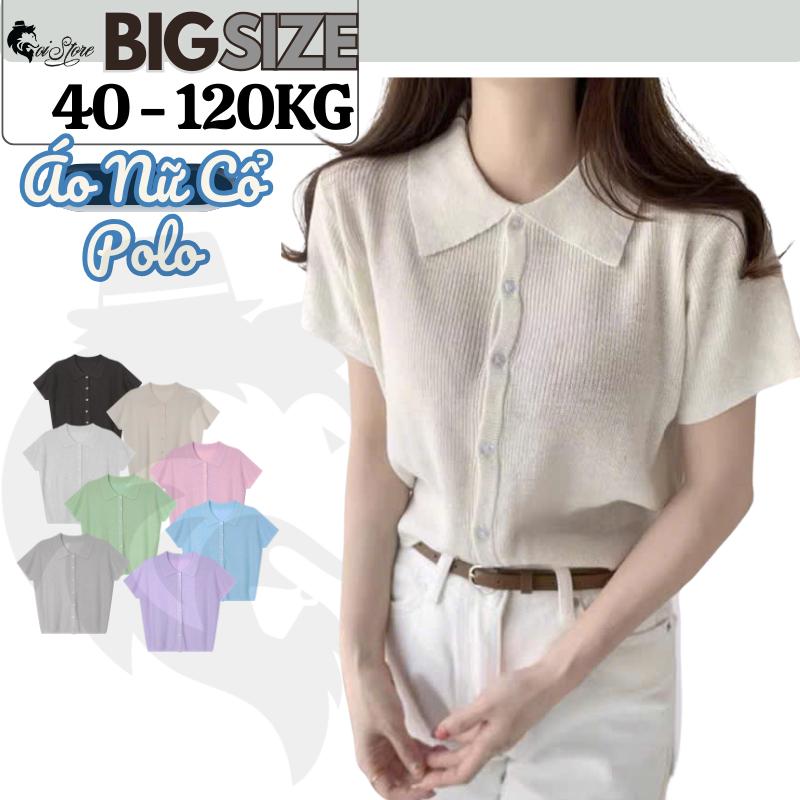 40-105KG Áo Thun Nữ Bigsize Cổ Polo Len Mềm Mịn Thời Trang