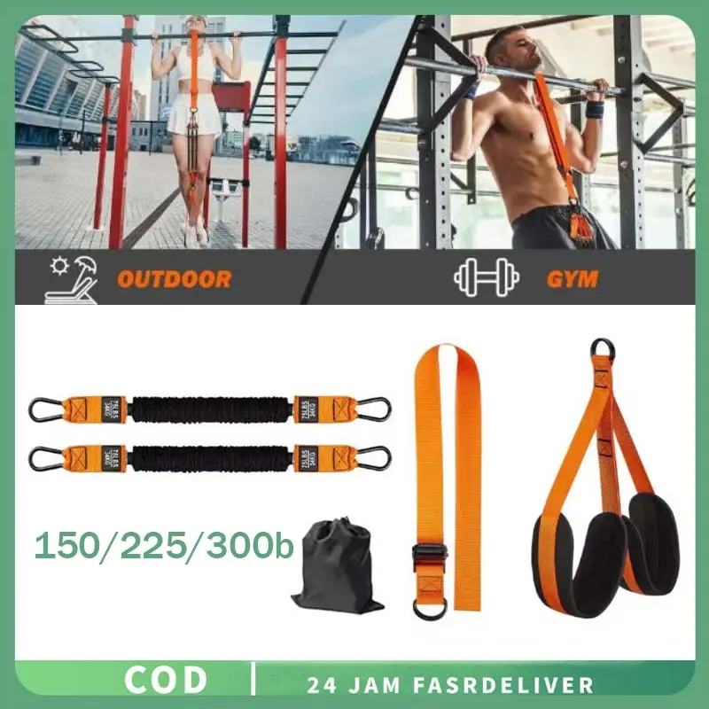 1set Tali Bantu Pull Up 150/225/300 Lbs Penangguhan Resistance Band Workout Pelatihan Inti Pull Up Resistance Band