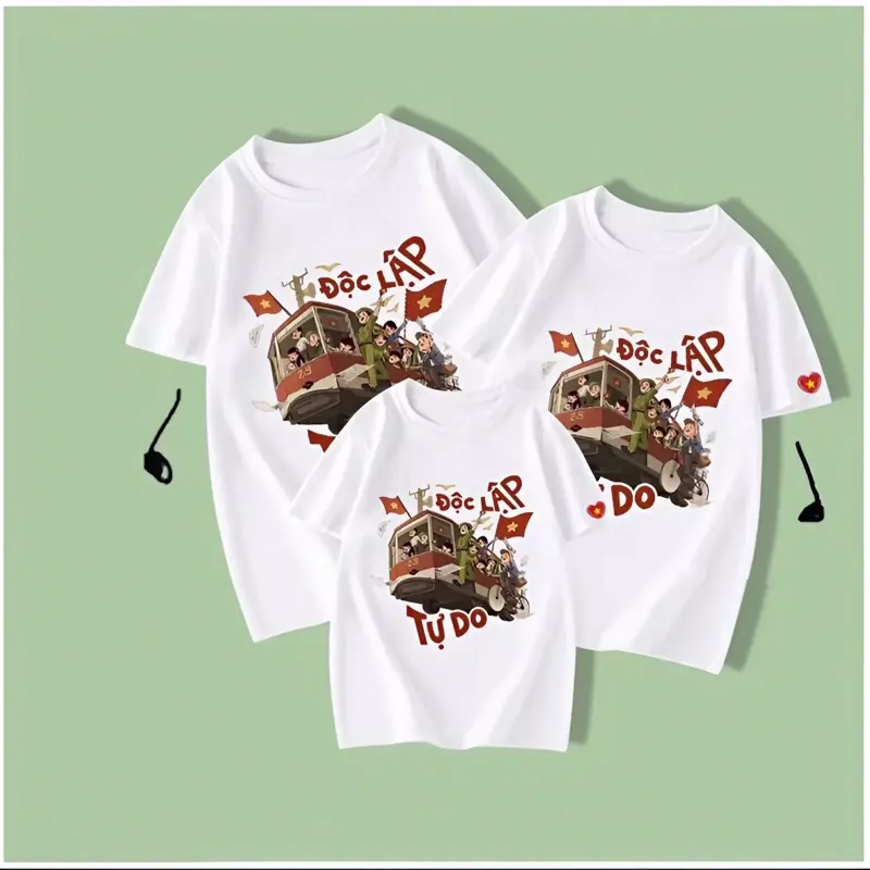Áo thun Độc Lập Tự Do unisex nam nữ áo gia đình yêu NƯỚC chất cotton mềm mịn thoáng mát đủ size cho cả gia đình.