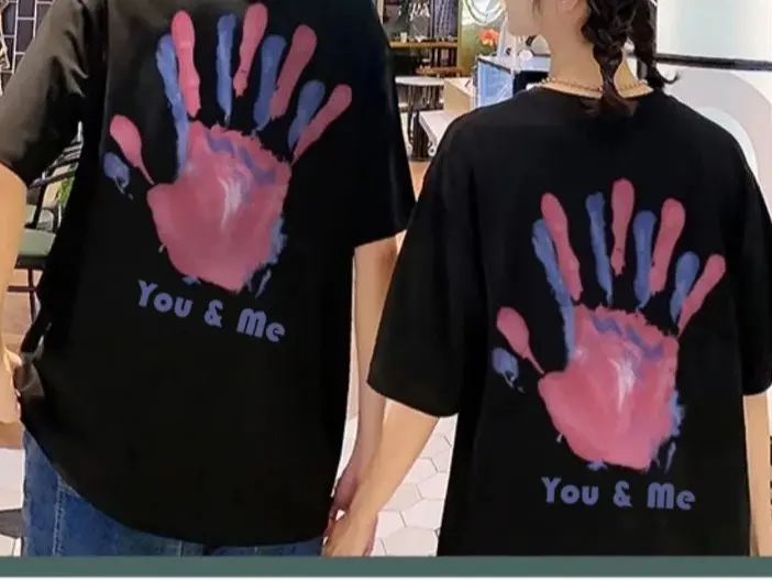 Kaos Tshirt Couple TELAPAK Baju Pasangan Cewek Cowok Dewasa Pacaran Lucu Keren Simple Bahan katun lembut Trend Terbaru Viral 3
