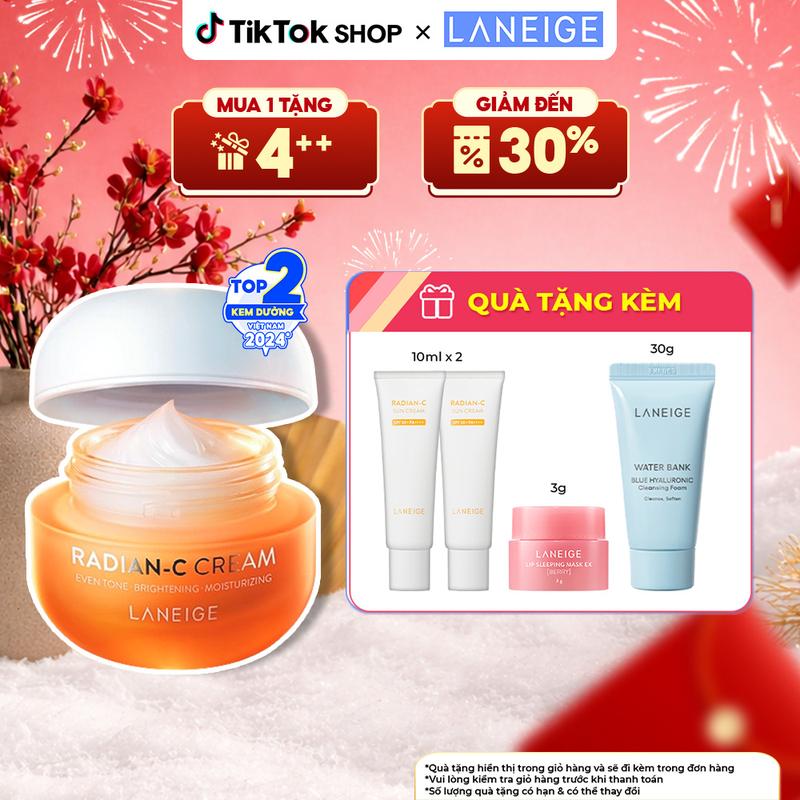 Kem dưỡng giúp hỗ trợ làm đều màu da mờ thâm sạm LANEIGE Radian-C Cream 50ml Skincare Làm Đẹp Da Dưỡng Ẩm Da Vitamin C