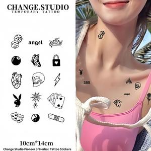 Tatu Kecil, Pelbagai Pilihan Tersedia Tatu Sementara Tahan 15 hari Kalis air, tahan gosok Pelekat Tatu tattoo  sticker  waterproof temporary  tattoo