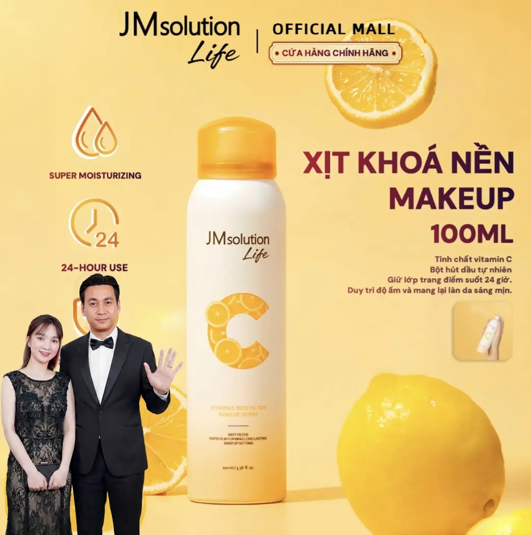 JMSolution 100ml Vitamin C Chai xịt khóa cố định lớp trang điểm không bị nhòe lâu trôi nhẹ 100ml