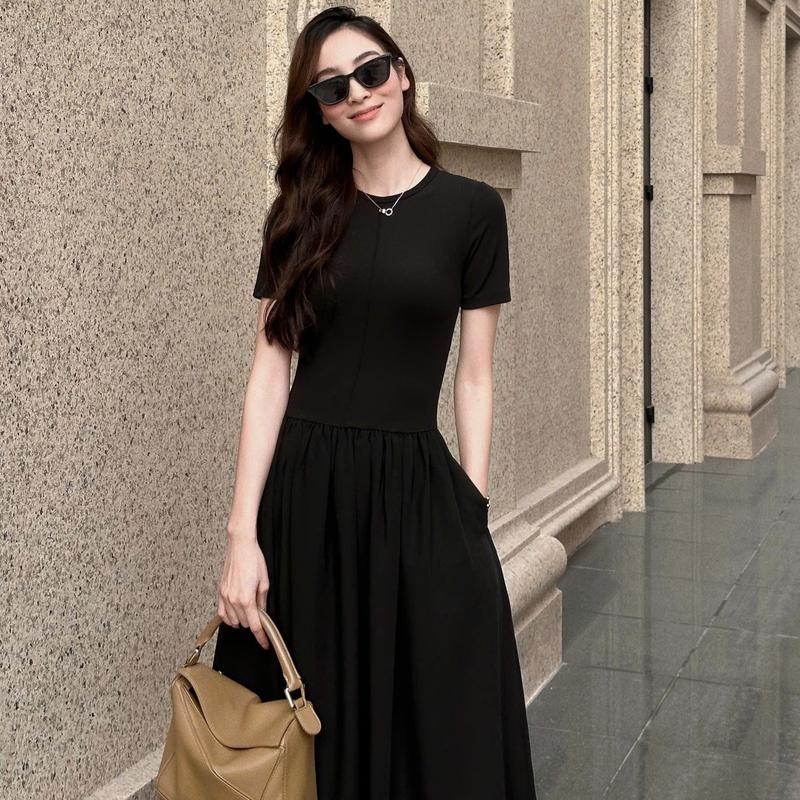 |NEW| SHEMODA LONG CLASSIC DRESS - Váy liền thân ngắn tay dáng dài cho Nữ phong cách hiện đại, trẻ trung