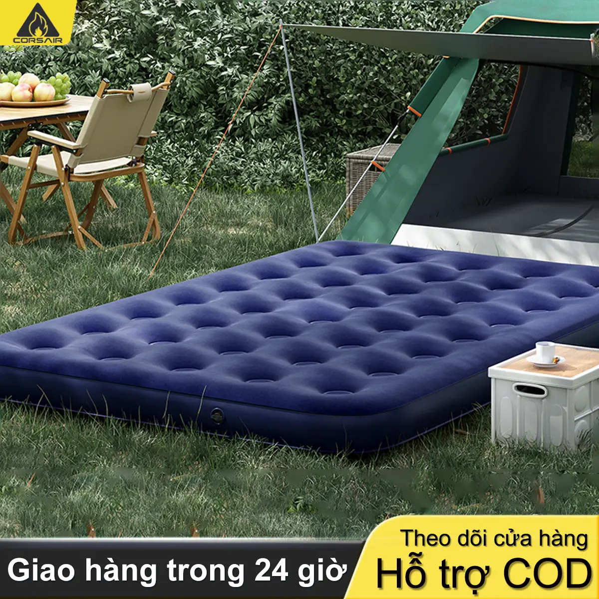 Chăn nệm thổi khí - Chăn Nệm Thổi Khí Tổ Ong, Được Sản Xuất Từ PVC Vải Mạ Lông, Bơm Thổi Tùy Chọn, 3 Kích Thước Khác Nhau
