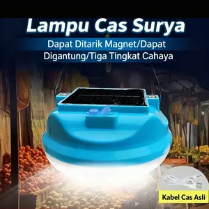 Lampu Tenaga Surya Super Terang 3 Mode Magnetik & Gantung Bisa Dicas Matahari dan USB Lampu Portable Outdoor & Indoor Serbaguna untuk Rumah Tenda Kebun Warung dan Lampu Darurat Hemat Energi dengan Kabel Charger Original Camping Listrik