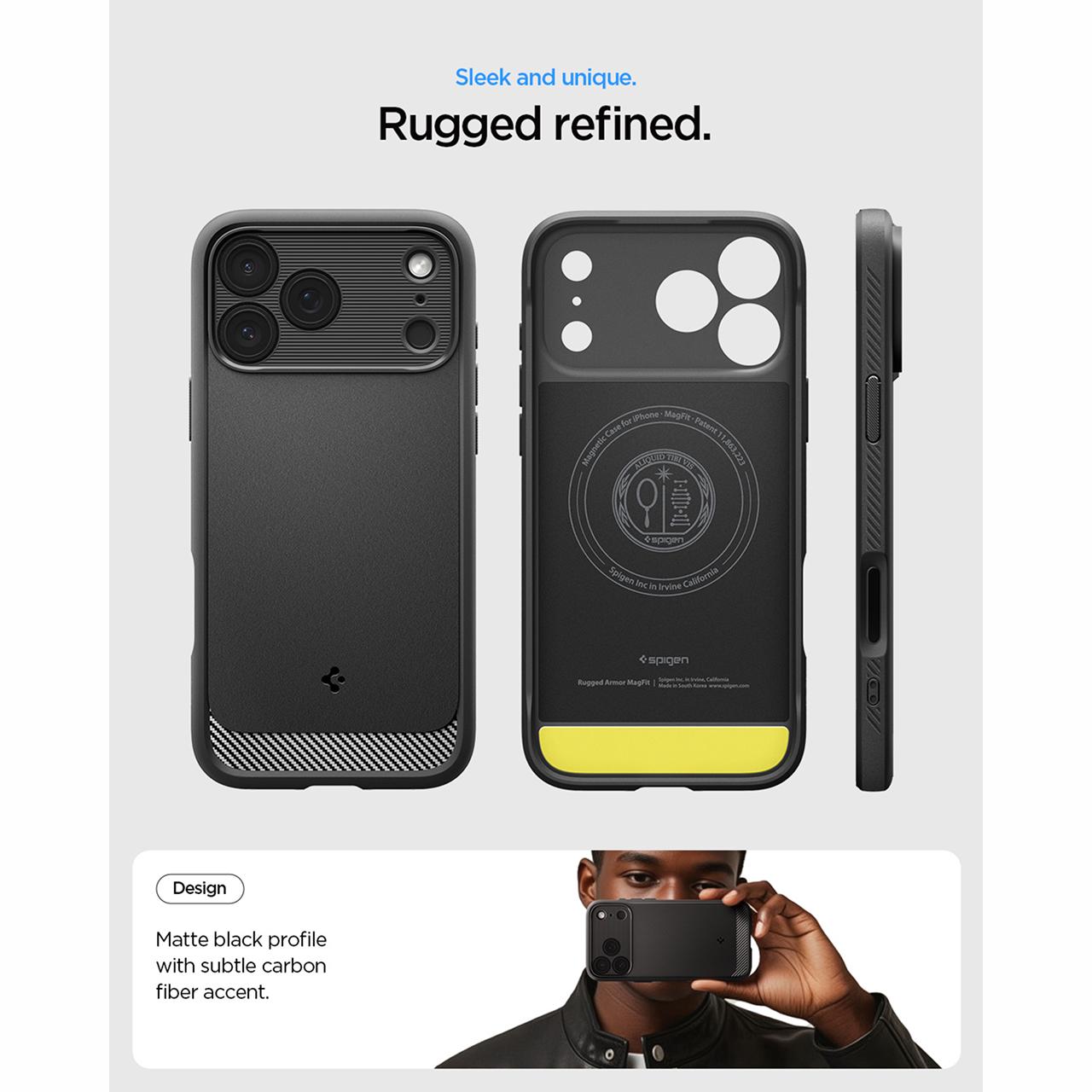 Spigen iPhone 17 Pro Case Rugged Armor MagFit - Gray ACS10330 (Offline SKU)