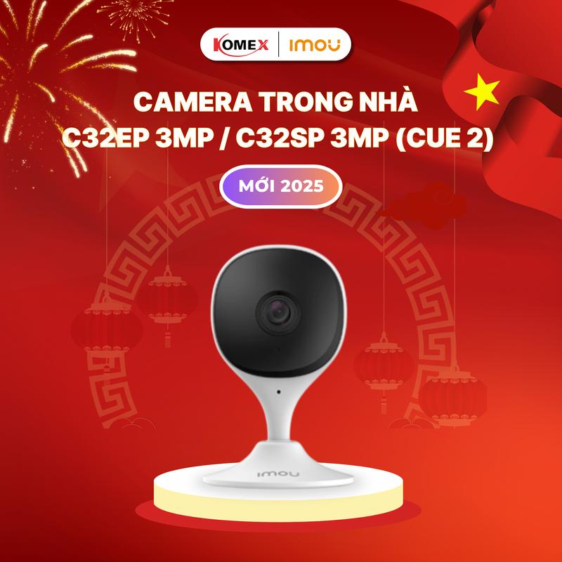 Camera wifi trong nhà cố định Imou C32EP 3MP C32SP 3MP mới Camera cho bé Đàm thoại 2 chiều Còi báo động và Cảnh báo chuyển động Không dùng wifi 5G Cam mini - Imou Komex Store