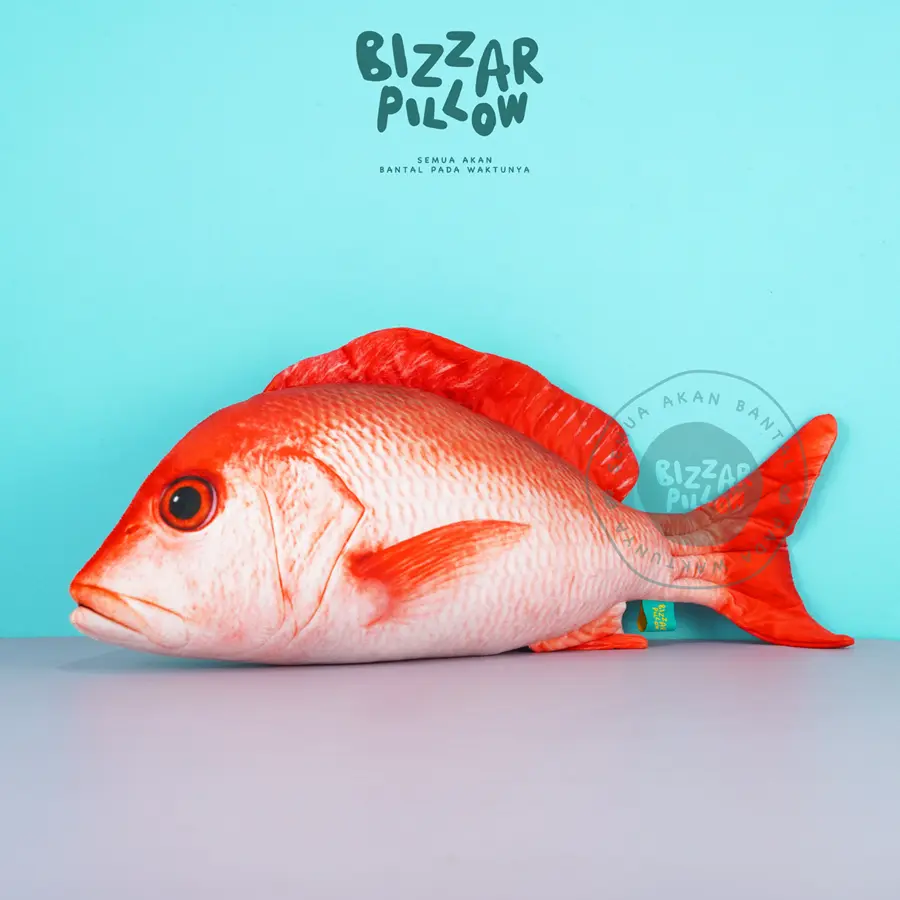 Bizzarpillow Bantal Ikan Kakap Merah Size L BZ487