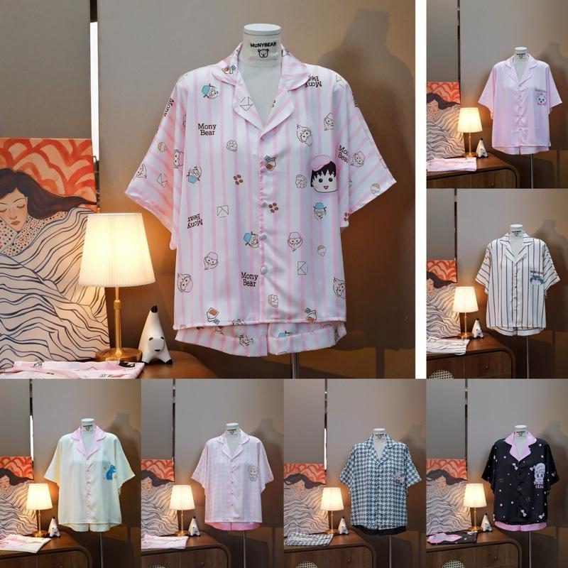 BỘ PIJAMA MONYBEAR ĐÙI TAY DƠI NHIỀU MẪU - LỤA HÀN CHÂU