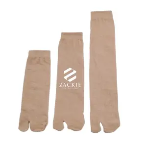 6 Pasang - Kaos Kaki Jari Coklat (Polyester) / kaus kaki Jempol muslimah Dewasa Panjang