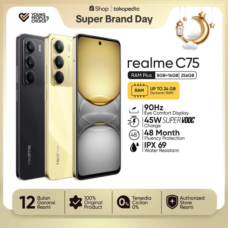 [LIVE EXCLUSIVE] realme C75 8GB+16GB*|256GB | IP66/68/69 Dust & Water Resistance| Military Grade Shock Resistance | 6000mAh Massive Battery 0