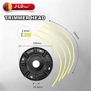 J.LD TOOL Trimmer Head Dudukan Piringan Senar Potong Rumput Nylon Mata Pisau 120mm x 25.4mm untuk Pemotong Kuas & Gergaji Bensin