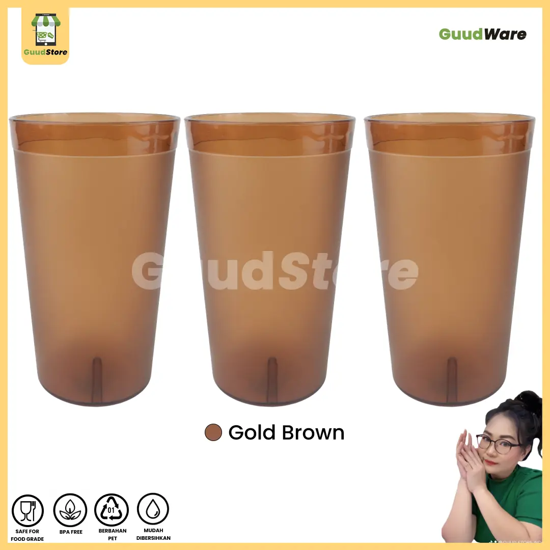 Gelas Matcha Gold Brown