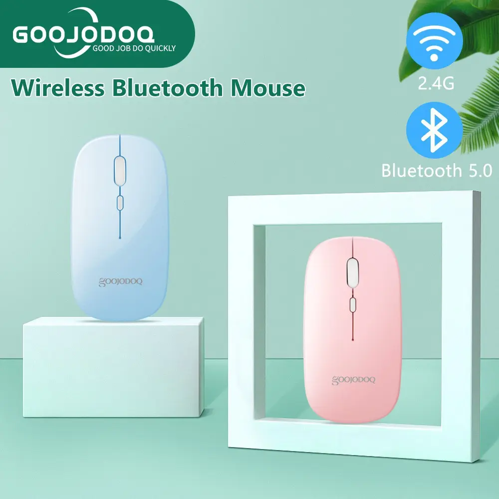 Goojodoq Dual Mode 2.4Ghz Wireless Bluetooth 2 In 1 Cordless Mouse