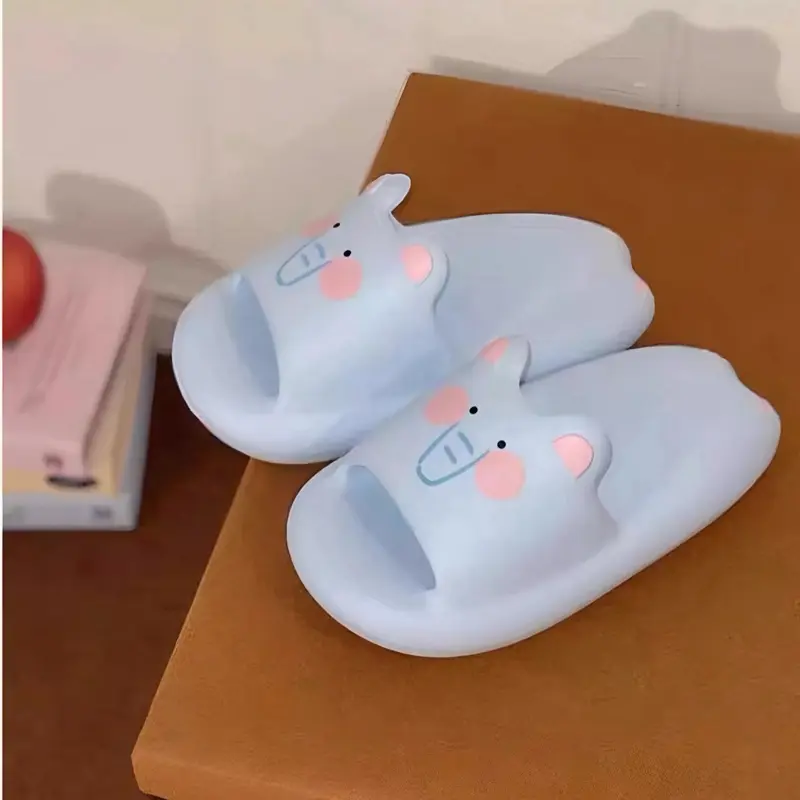 (Chọn chuẩn size ) Dép heo hồng  cappy cún xám mèo trắng voi xanh XXT siêu cute mềm êm nhẹ đế cao 4-5 cm QUAI NGANG HEO HỒNG 8