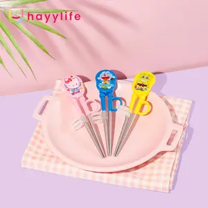 Hayylife Sumpit Belajar Anak-Anak - 304 Stainless Sumpit Latihan Anak Kartun Anak Motif HL-ECA601 makan
