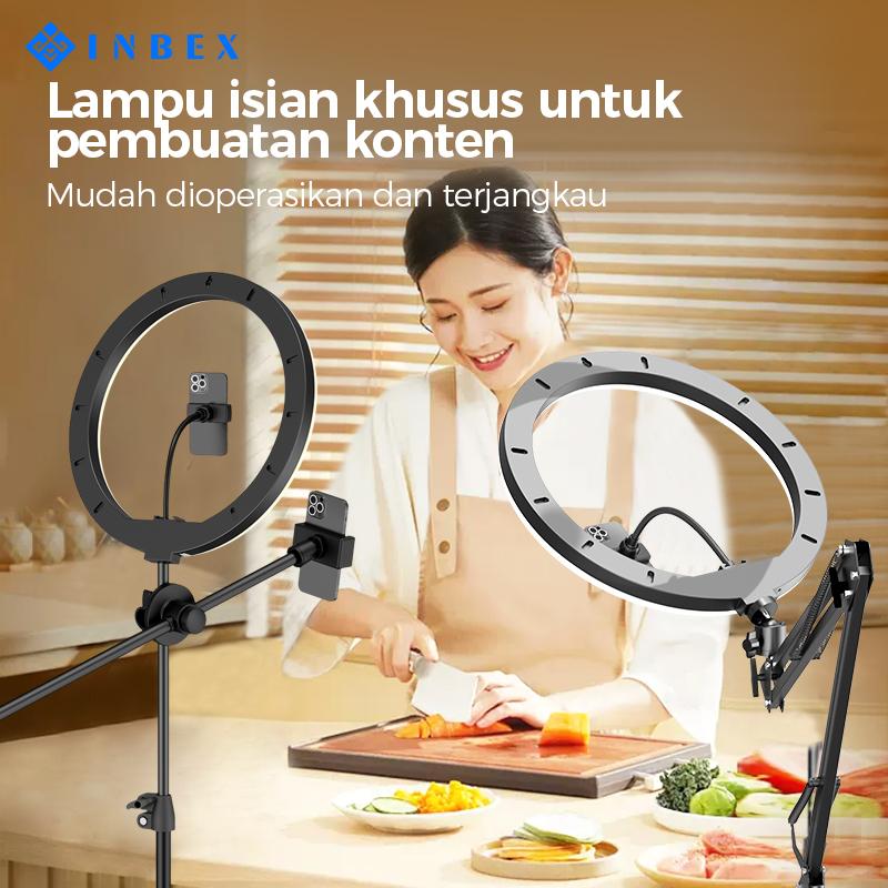 Product Introduction of 【COD】【warranty 60 HARI】 26CM 3D LED selfie ring light with 210cm tripod and mobile phone stand for live streaming Holder Lamp 38