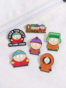 Juego de 6 piezas de alfileres de esmalte de South Park, personajes como Stan, Kyle, Kenny y Cartman; ideal para decorar mochilas o chaquetas, regalo para fans y coleccionistas, combinable con todo.