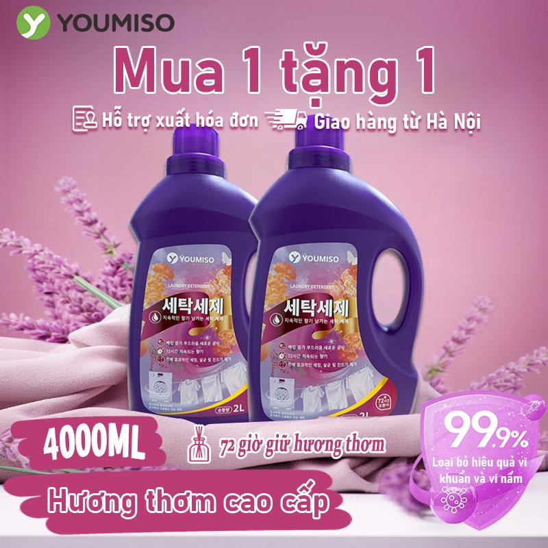 YOUMISO Nước Giặt Hương nước hoa cao cấp 2KG - Làm Sạch Sâu&Lưu Hương Lavender 72H, Thư Giãn Tinh Thần, Kháng Khuẩn Dị