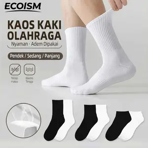 ECOISM Kaos Kaki Olahraga & Harian Pria Wanita – Katun Empuk Nyaman, Anti Bau, Adem & Nggak Gerah Dipakai Seharian! Cocok untuk Gaya Siswa & Daily Outfit Kekinian (5 Pasang)