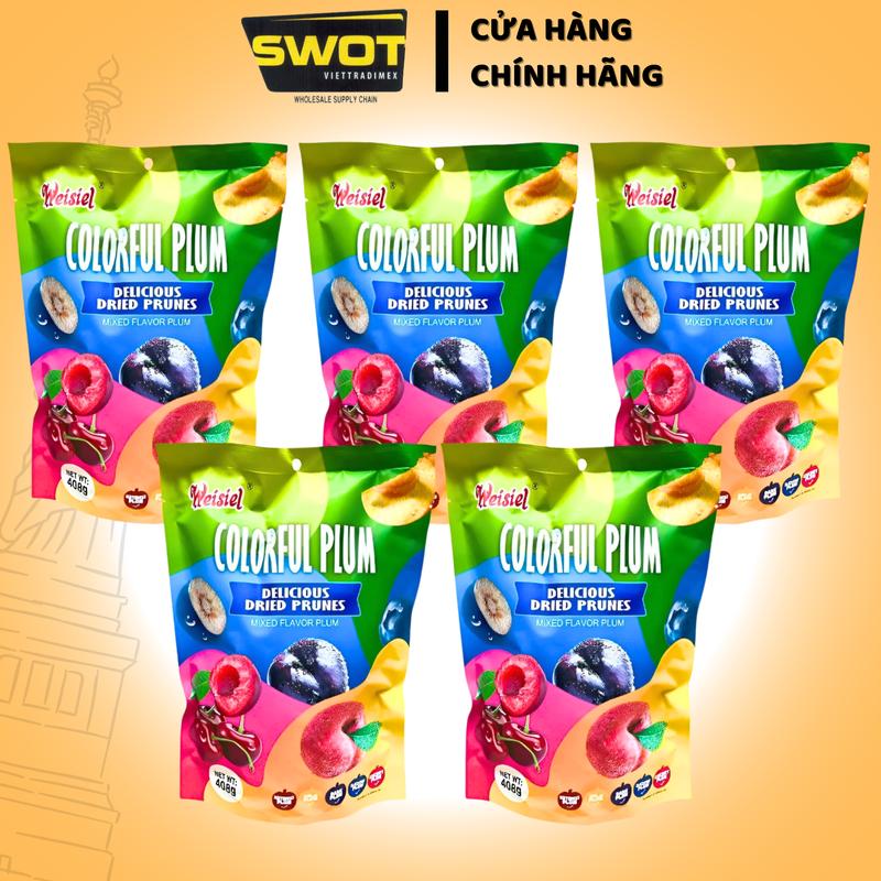  Ô Mai Xí Muội Nhiều Vị COLORFUL PLUM 408g omai ximuoi mix vị trái cây đủ loại  Ăn Vặt dẻo giòn chua ngọt vừa phải Snack Food - SWOT 