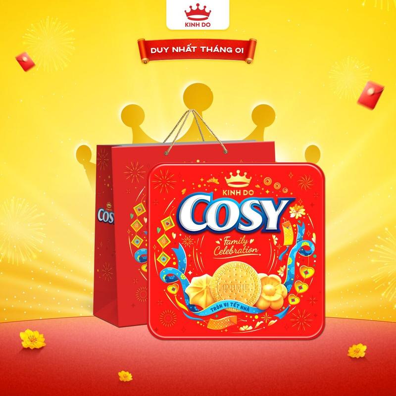   CÓ TÚI GIẤY  Hộp Thiếc Bánh Quy Cosy Tết 2026 Bơ Vị Vani & Marie 408g 