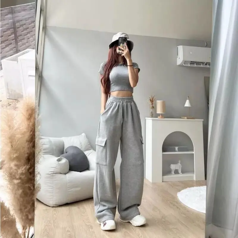 CELANA CARGO WANITA PANJANG STYLE WANITA KOREA Kulot Hitam 5