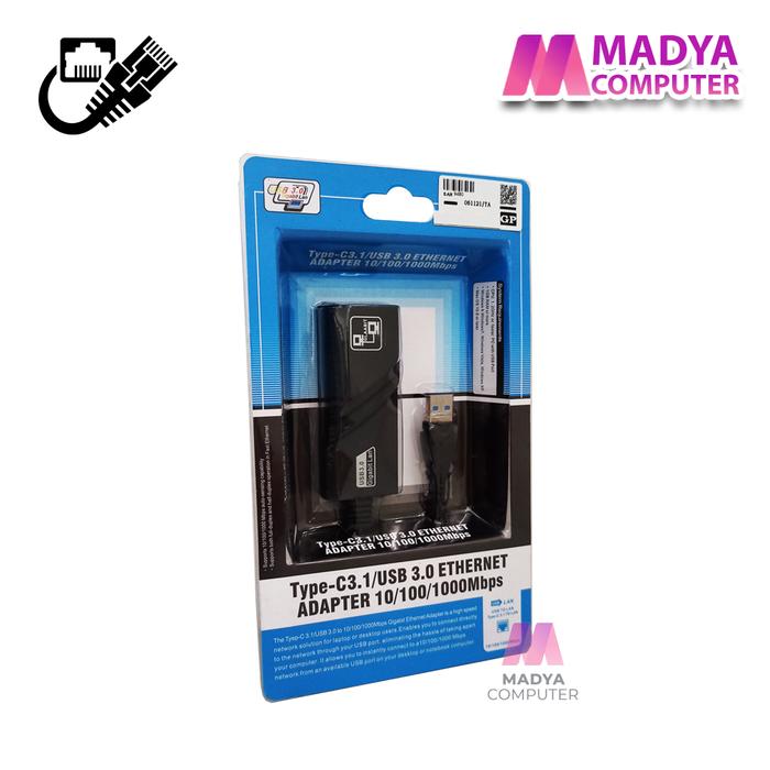 Gambar USB 3.0 to LAN Gigabit Ethernet Adapter dari Madya Computer Kab. Banyumas Tokopedia