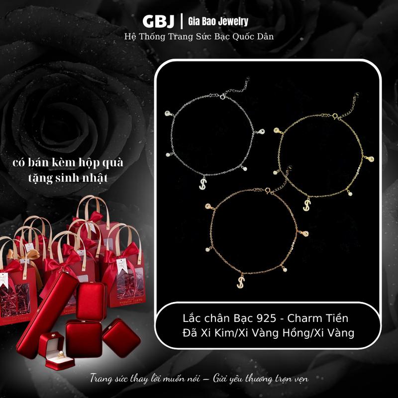  Lắc Chân Bạc Charm Túi T.iền  28cm Luôn Tăng Đưa Và Khoá  Dành Cho Nữ GBJ1541 