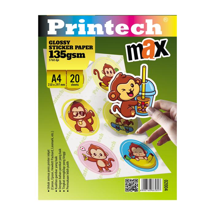 Gambar Photo / Glossy Paper Printech Glossy Sticker MAX A4 135gsm - 02004-N dari printech Kota Administrasi Jakarta Utara Tokopedia