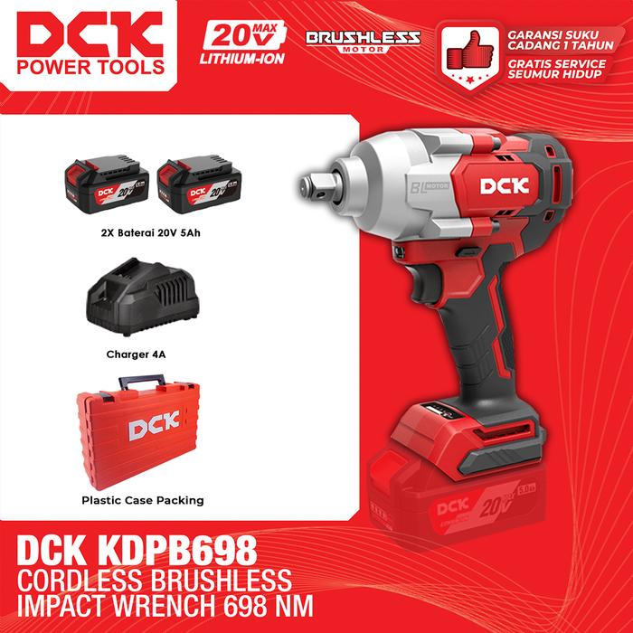 Gambar DCK Cordless Brushless Impact Wrench 698Nm Torsi KDPB 698 / Mesin Pembuka Baut 1/2 Inch Baterai Torsi 698 Nm KDPB698 / Mesin Impact Wrench 1/2" dari DCK Power Tools Indonesia Kota Administrasi Jakarta Barat Tokopedia