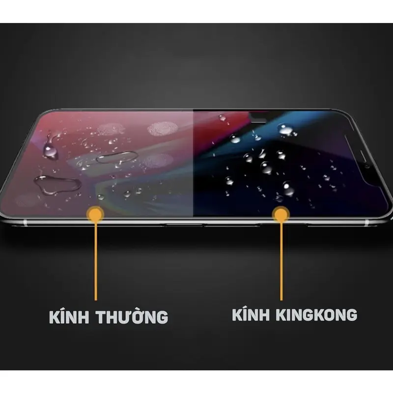 Combo Kính cường lực iphone chống nhìn trộm Kingkong đỏ tặng kèm bịch khăn lau màn hình 4