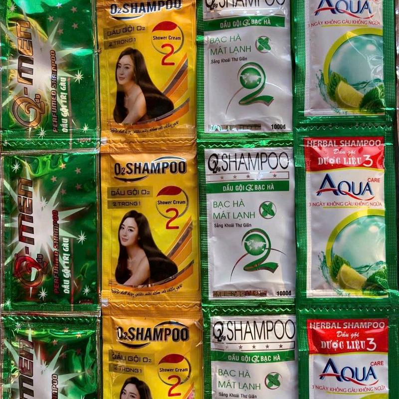  Combo 120 gói  12 dây  dầu gội lộn xộn đủ loại 
