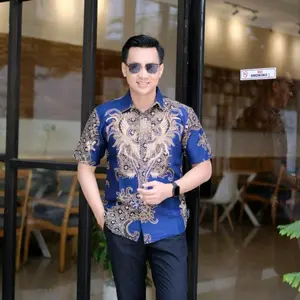 AGNIRAJA KEMEJA BATIK PRIA LENGAN PENDEK SLIMFIT LAPIS FURING BAHAN KATUN PREMIUM HALUS SOLO