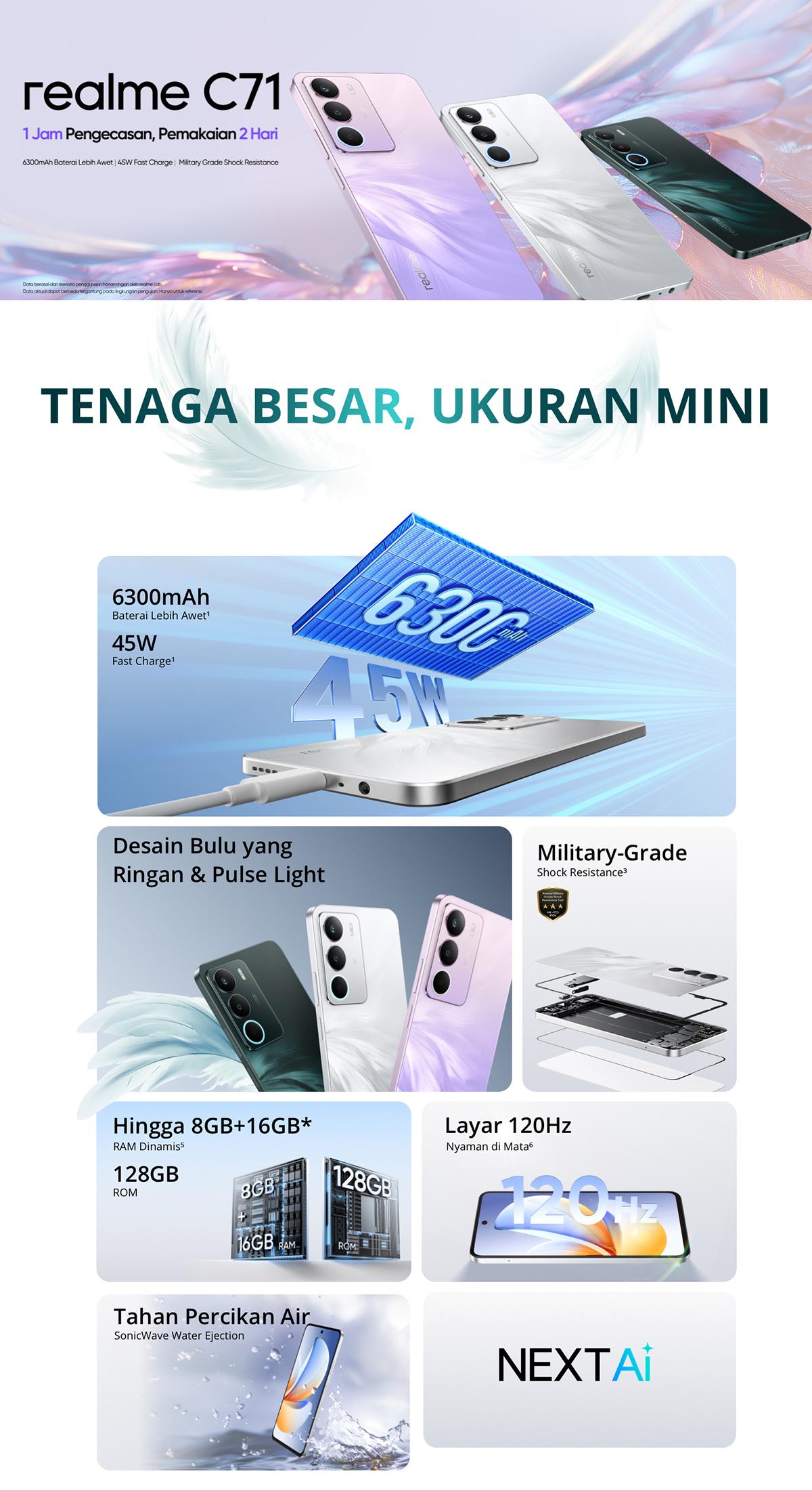 [TONI CU EXCLUSIVE] realme C71 4GB+128GB* | 6300mAh Massive Battery & 45W Fast Charge | 120Hz Eye Comfort Display | AI Experience | NFC