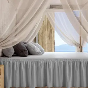 Wrap Around Bed Skirt Extra Long Ruffled Wrap Around Bed Skirt Unique Bed Decorations Machine Washable Enhances Bedroom &