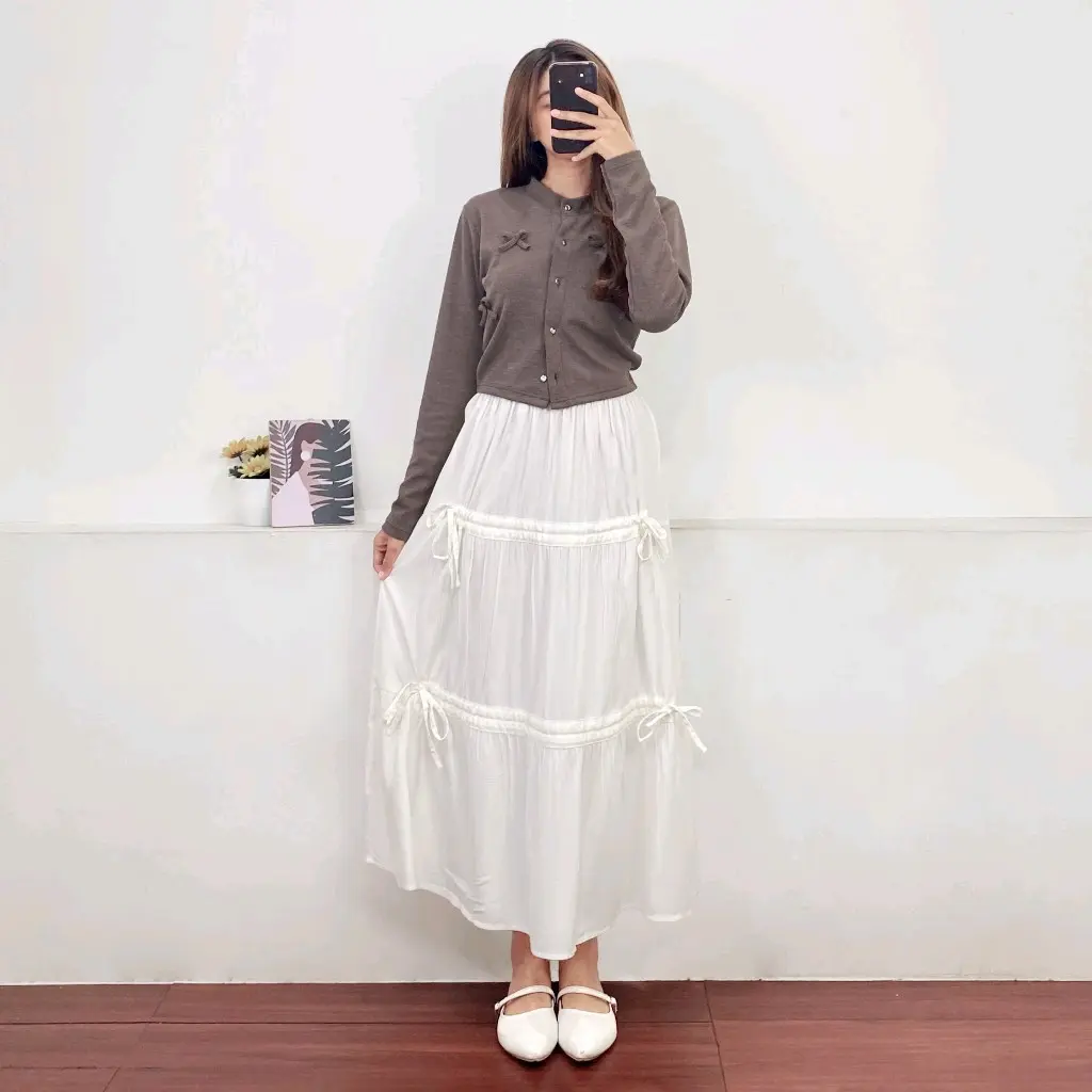 Rok Serut Flory Hony Skrit - Pinggang 55-130cm, Panjang 85 & 95cm - Wanita