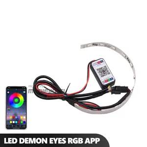 Lampu Demon Eyes Devil Eyes RGB App BILED Projie Motor Mobil Universal Koneksi Hp Aplikasi Android IOS DC12V