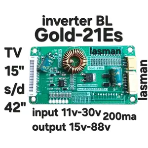 Gold-21Es hijau /  Inverter step up lampu led backlight  BL tv led lcd universal multi   Gold-21Es untuk TV 15" hingga 42" Input 11v-30v 200ma Output 15v-88v