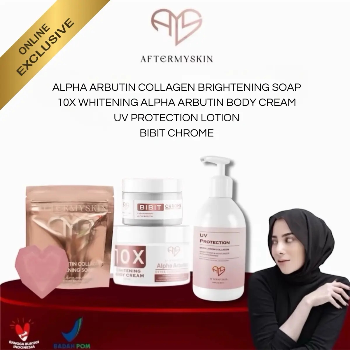 【Official Distributor】AFTERMYSKIN - 10x Whitening Body Cream Alpha Arbutin Extra Chromabright Niacinamide Collagen Copper Peptide hand body lotion HB Dosting Bibit Chrome Super Brightening Afterskin After Skin Official Original by Andhitairianto BPOM
