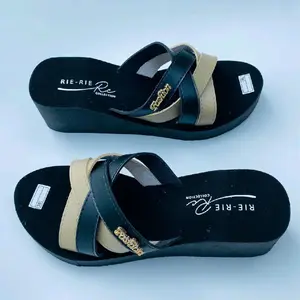 Sendal Wedges Wanita Terbaru Motif Kombinasi Sandal Jepit Cewek