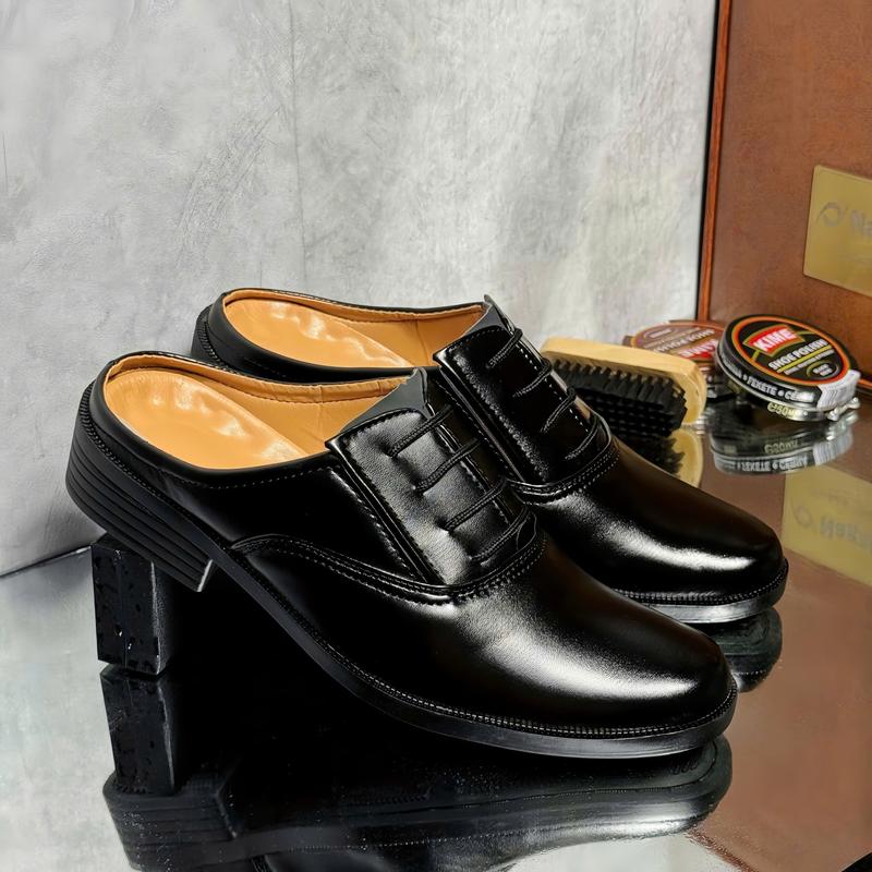 Giày tây nam hở gót phối dây, giày sục nam tăng chiều cao, giày tây nam dự tiệc