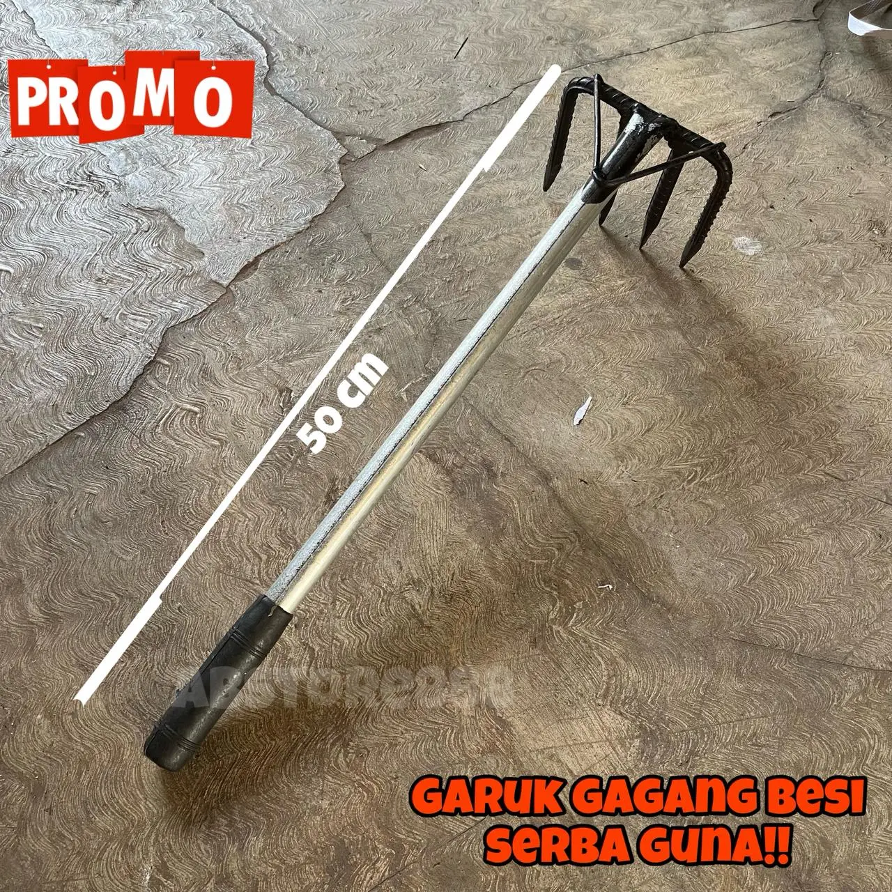 Garuk Sampah Got Daun Kering Kebun Taman Versatile Praktis 50 cm Garuk Gagang Besi Serba Guna untuk Kebun dan Taman
