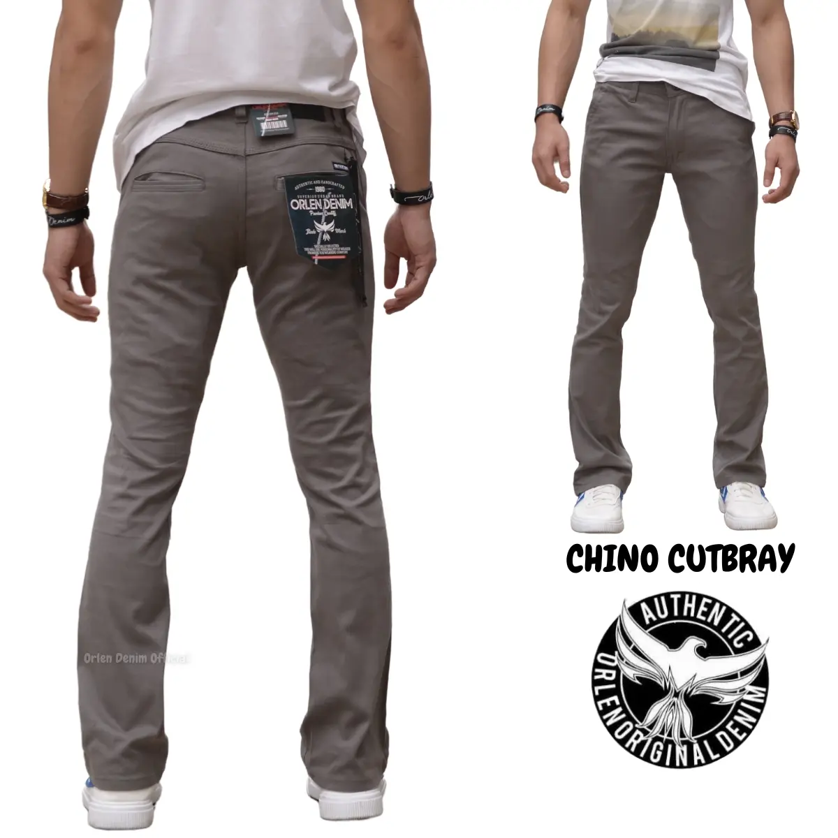 ORLEN DENIM Celana Chino Cutbray Panjang pria Cino Semi Cutbray Bootcut Stretch Distro