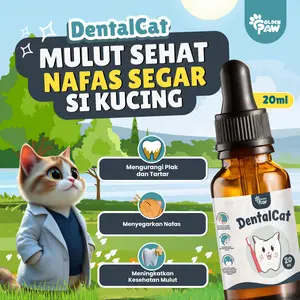 Golden Paw - DentalCat Obat Tetes Mulut Kucing Sariawan Radang Bau Mulut dan Pembersih Plak Karang Gigi Hewan 20ml