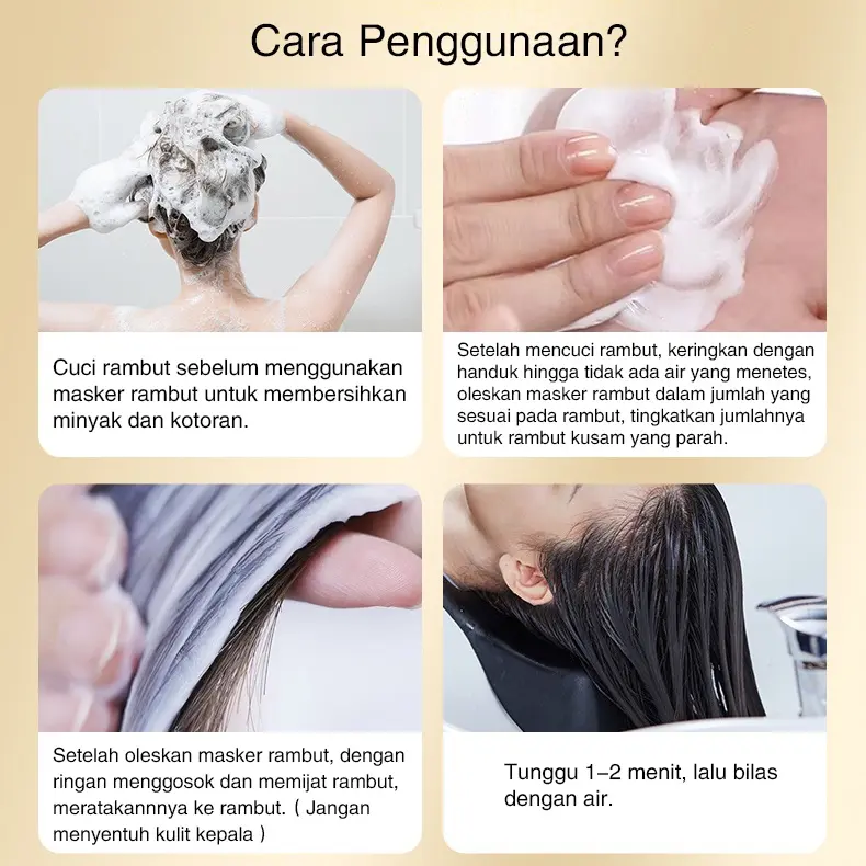 Hair mask Pelurus Rambut Permanen Masker rambut keratin 500g salon perawatan rambut masker rambut keratin Memperbaiki Rambut RusakKering Keriting Sangat Menutrisi Perawatan Rambut Wangi tahan lama 7