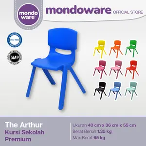 MONDOWARE | Kursi Anak/Kursi Belajar/Kursi Les/Kursi Sekolah TK/Kursi Paud/Kursi SD/Kursi Pesta Anak/Kursi Plastik/Kursi Sender Anak/Kursi Playgroup/Bangku Anak/Bangku Anak Tumpuk/Kursi Plastik Premium (CC19-The Arthur)