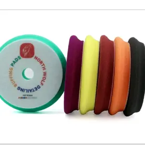 North Wolf Foam Pad 5 Inch - Busa Poles Mobil & Motor Premium Untuk mesin DA/Rotary dengan Desain Tepi Lengkung Ganda - Cuting Pad / Polishing Pad - Finishing Pad