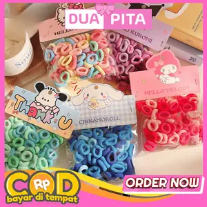 DP398 Ikat Rambut Donat Isi 50 Karet Rambut Anak Wanita Warna Warni Aksesoris Fashion Perempuan